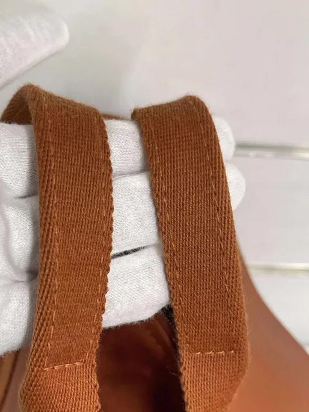 Hermès Toile Valparaiso PM handbag in orange canvas and leather. - Picture 10 of 10